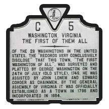 Image of Historic Washington Virginia Plaque